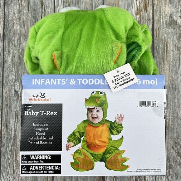 Baby Infant Baby T-Rex Dress-Up Halloween Costume Size 0-6M - Picture 1 of 7